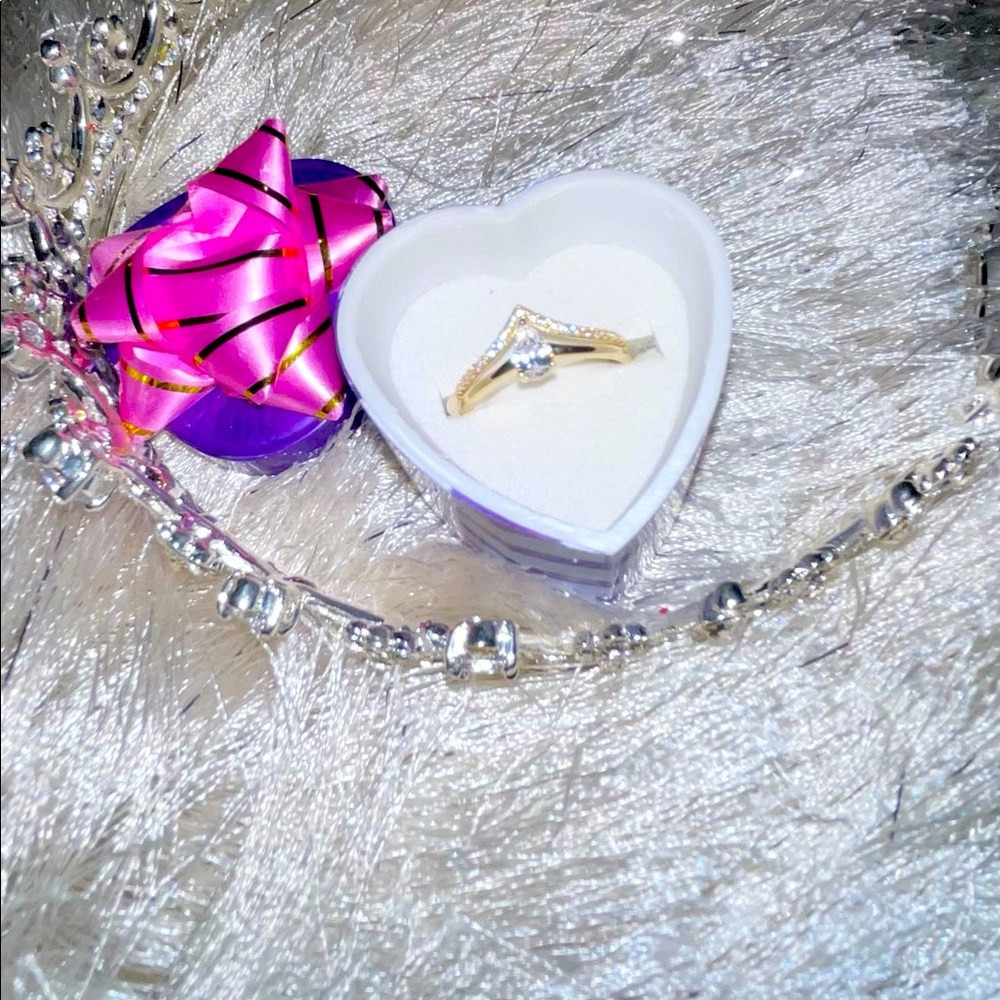 REAL GOLD TEARdrop halo & wishbone ring 14k